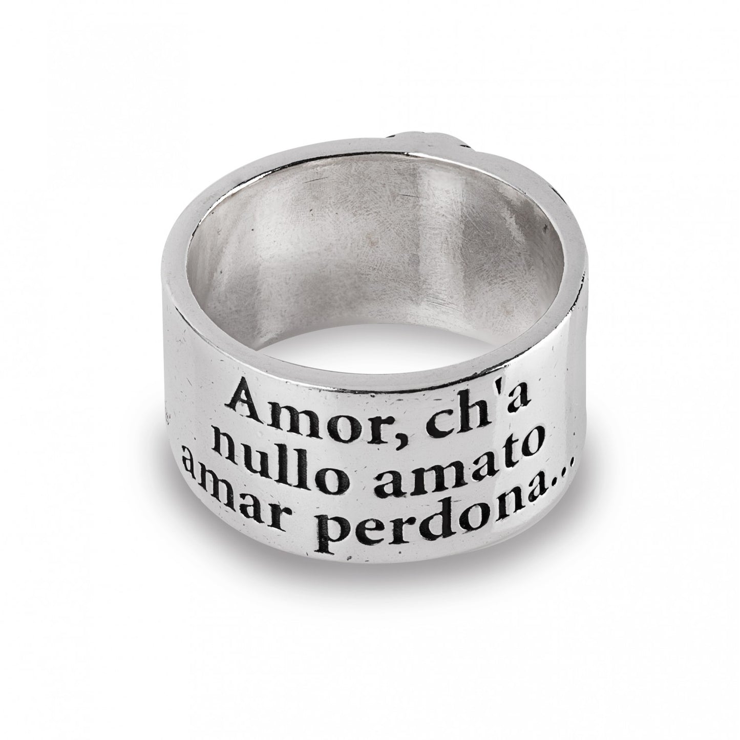 Anello a Fascia Gerardo Sacco Stil Novo in Argento Paolo e Francesca - Misura 14