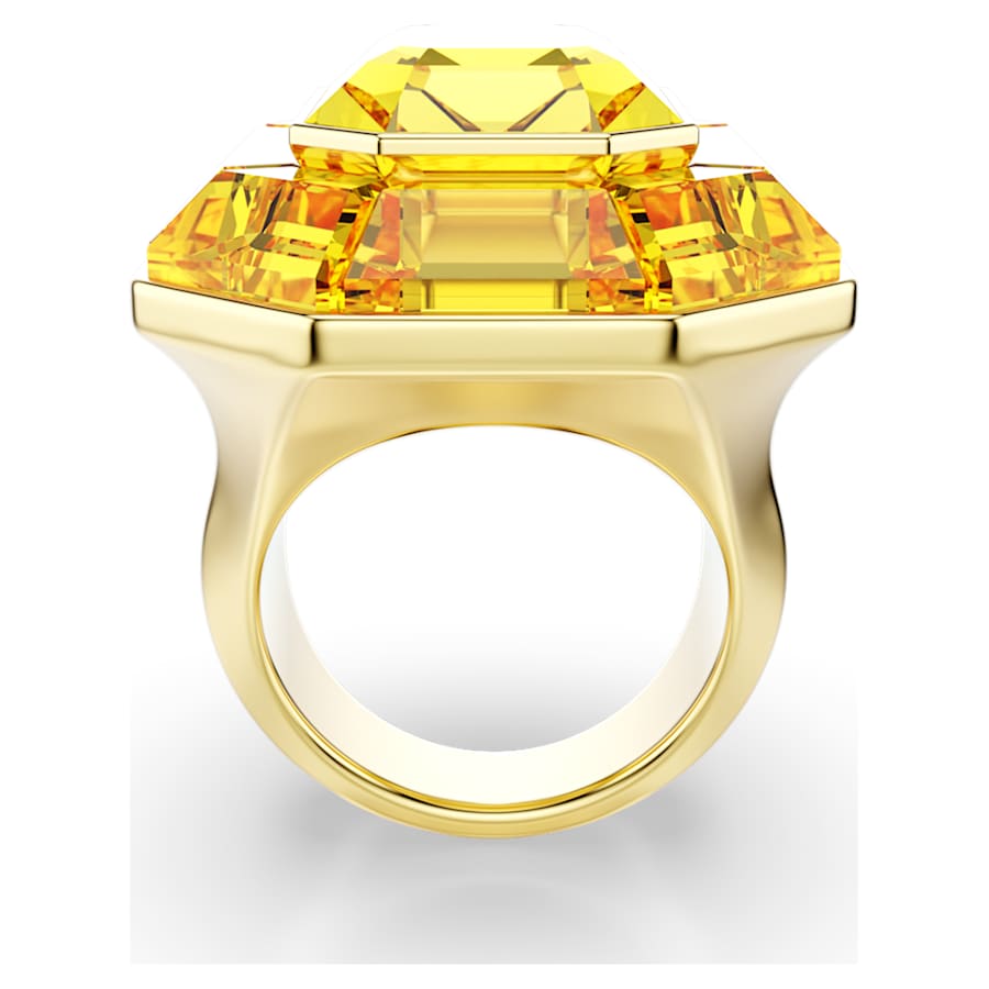 Anello Swarovski Lucent Forma ottagonale, Giallo, Placcato color oro - Misura 55