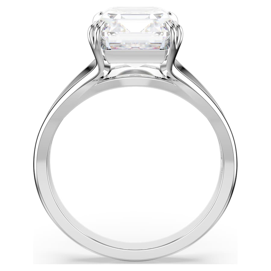 Anello Swarovski cocktail Stilla Taglio ottagonale, Bianco, Placcato rodio - Misura 52