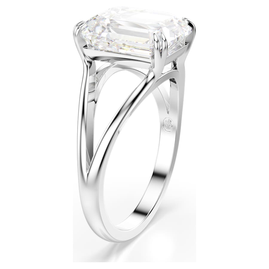Anello Swarovski cocktail Stilla Taglio ottagonale, Bianco, Placcato rodio - Misura 58