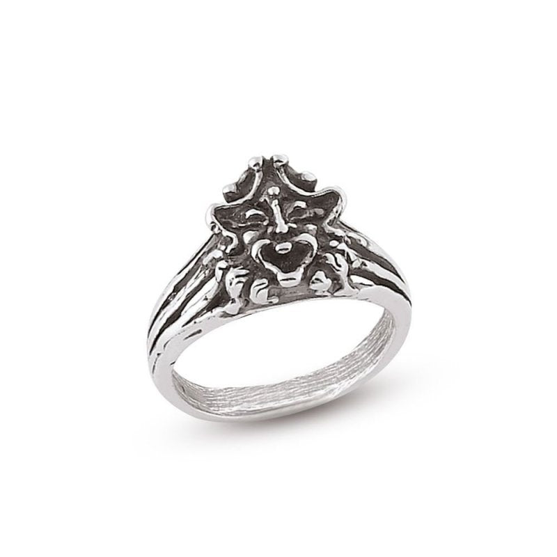 Anello Gerardo Sacco Classici in Argento Maschera Apotropaica - Misura 14