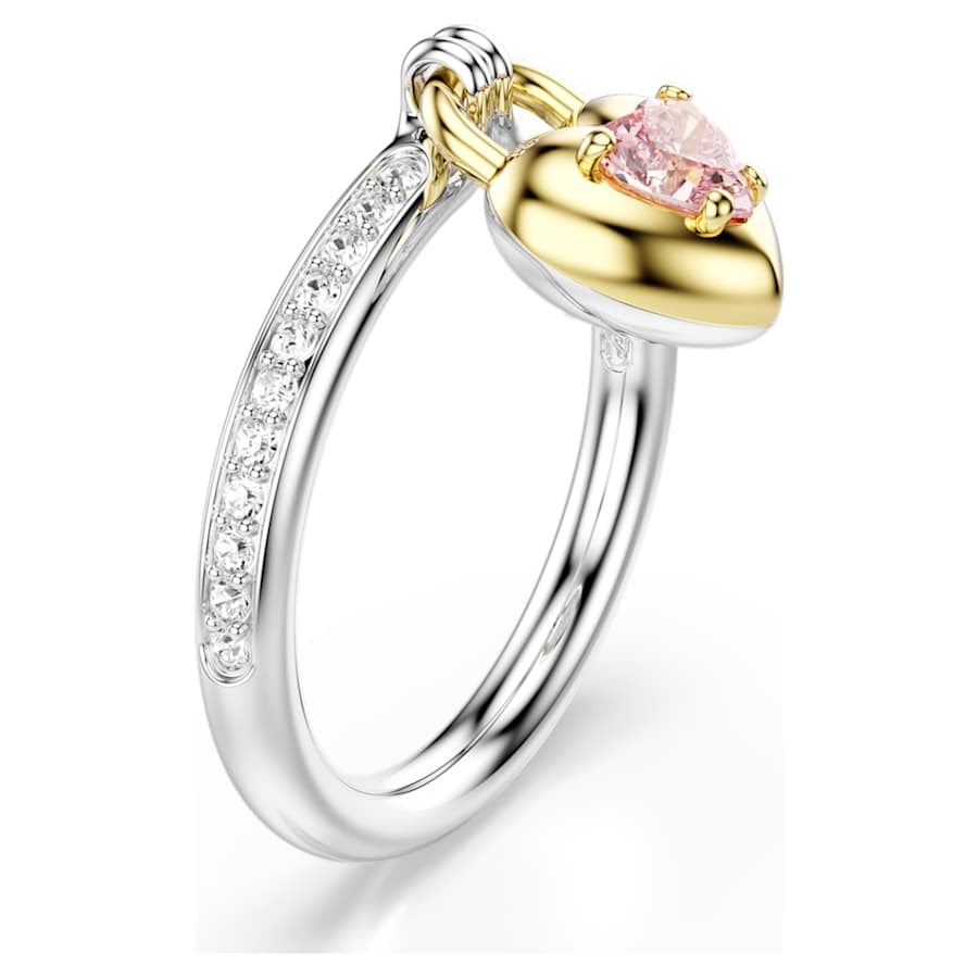 Anello Swarovski Idyllia Heart Taglio misto, Cuore, Rosa, Mix di finiture- Misura 58
