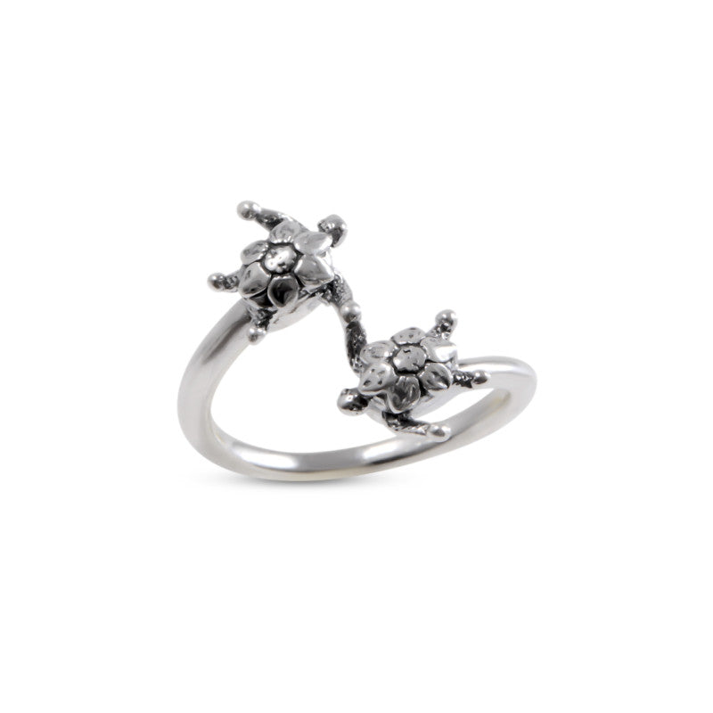 Anello Contrariè Gerardo Sacco in Argento Fairmined Tartarughe Caretta Caretta - Misura 12
