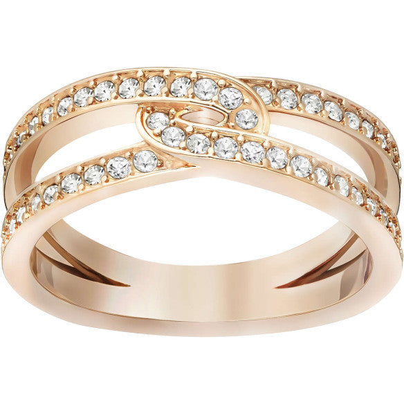 Anello Swarovski Creativity Taglio round, Bianco, Placcato color oro rosa - Misura 55