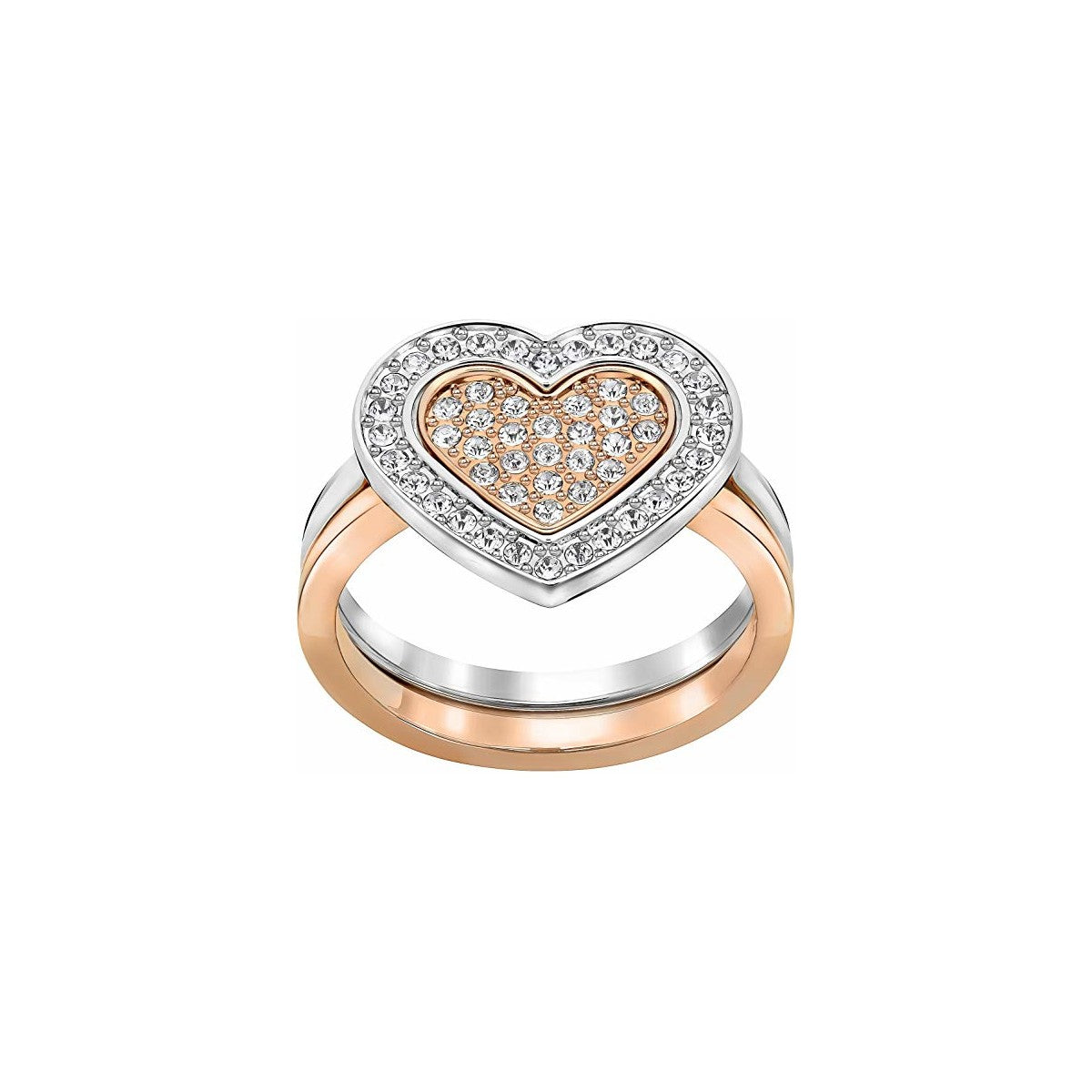 Anello Swarovski Cupid Pavé, Cuore, Bianco, Mix di placcature - Misura 55