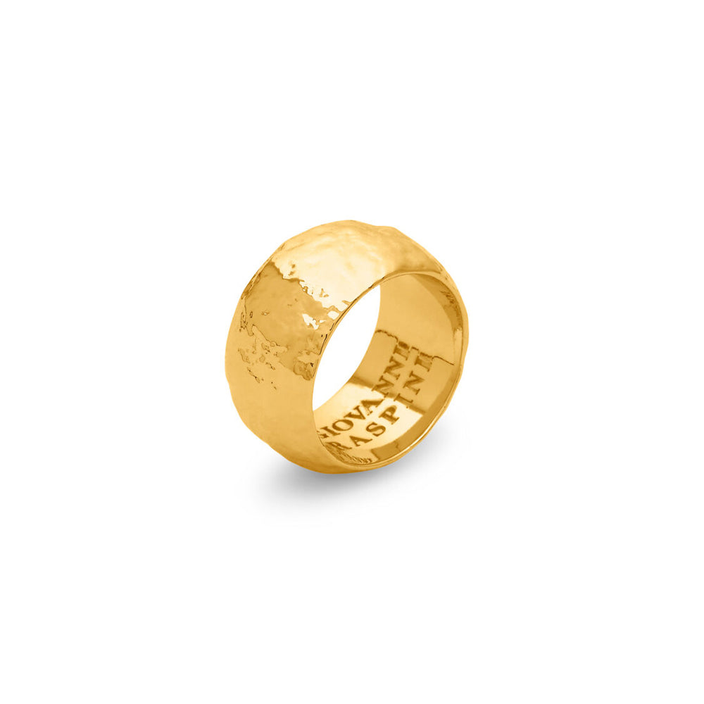 Anello Grande Giovanni Raspini Nomad Send Bronzo Bagno D'Oro 18 Kt - Misura 16