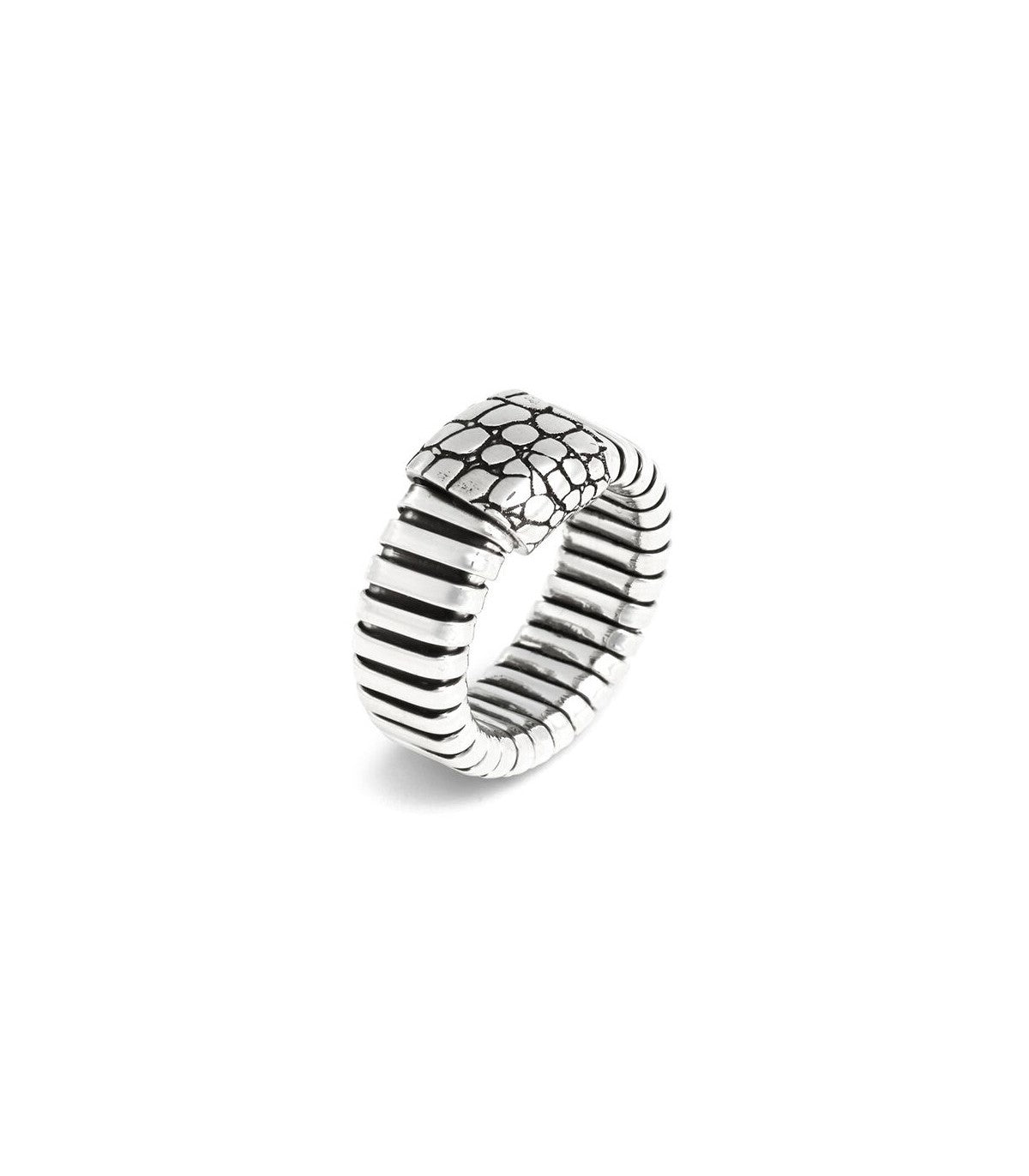 Anello Giovanni Raspini Croco Tubogas Argento 925 - Misura 16