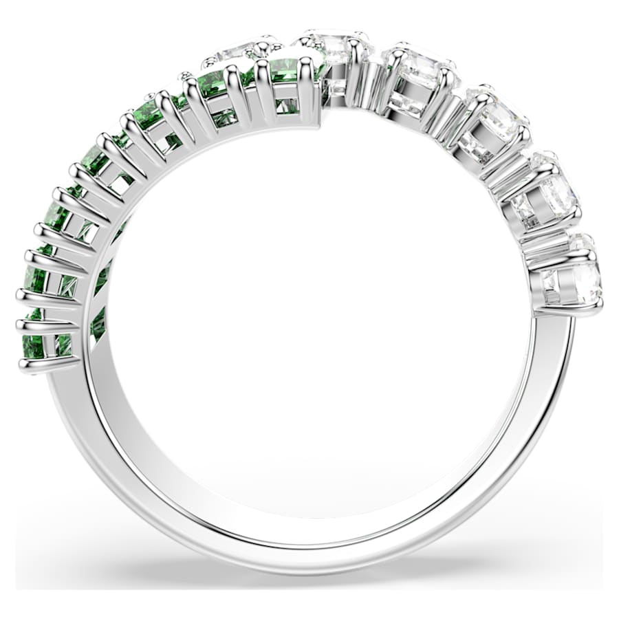 Anello Swarovski Matrix Taglio misto, Verde, Placcato rodio - Misura 52