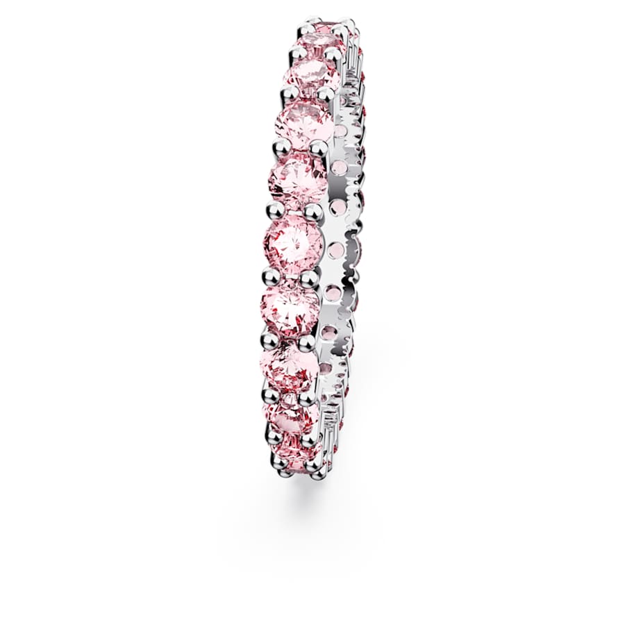 Anello Swarovski Matrix Pink Taglio Round, Rosa, Placcato rodio - Misura 58