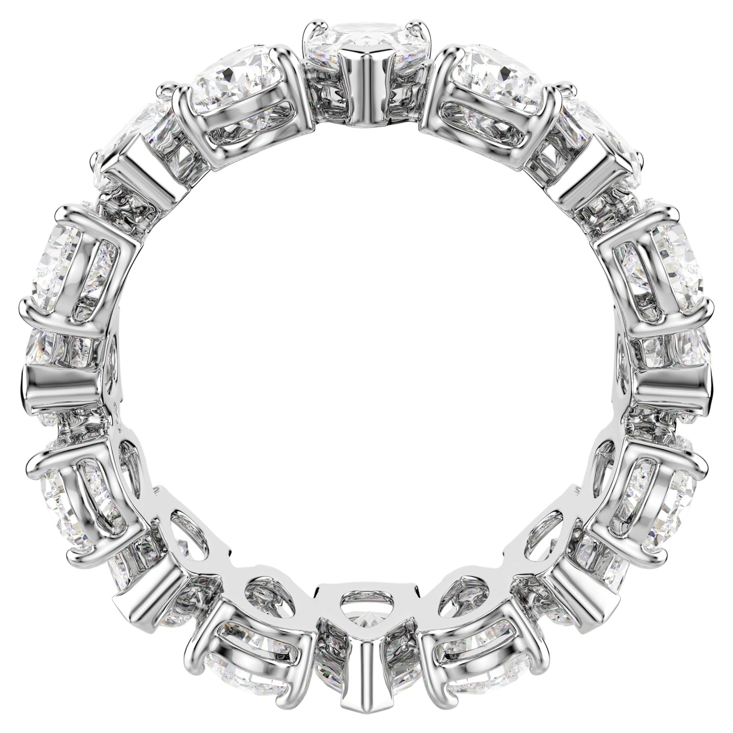 Anello Swarovski Matrix Taglio Pear, Bianco, Placcato color argento - Misura 55