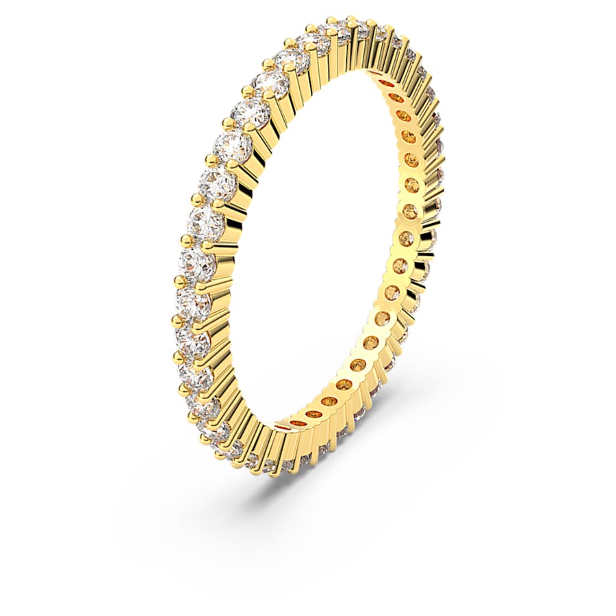 Anello Swarovski Re Matrix Vittore Taglio Round, Bianco, Finitura in tono dorato - Misura 50