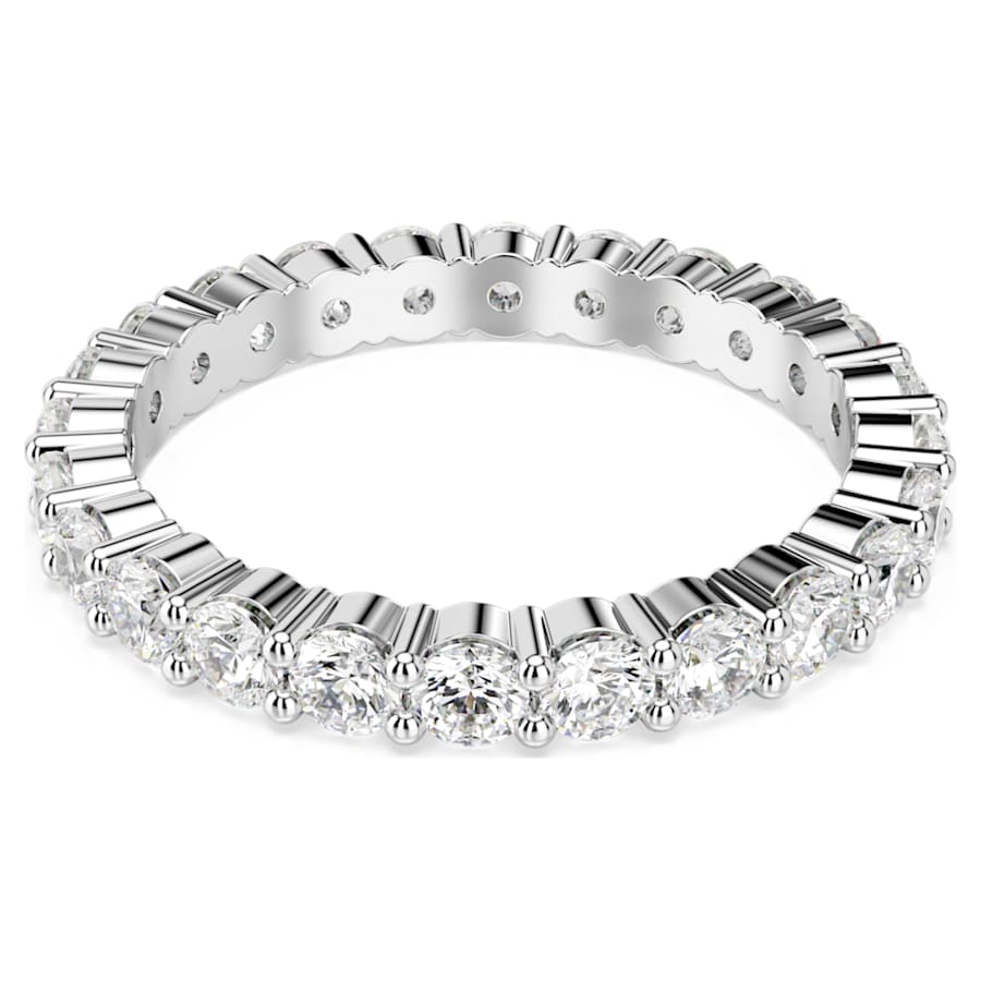 Anello Swarovski Re Matrix Vittore Taglio Round, Bianco, Placcato color argento - Misura 50