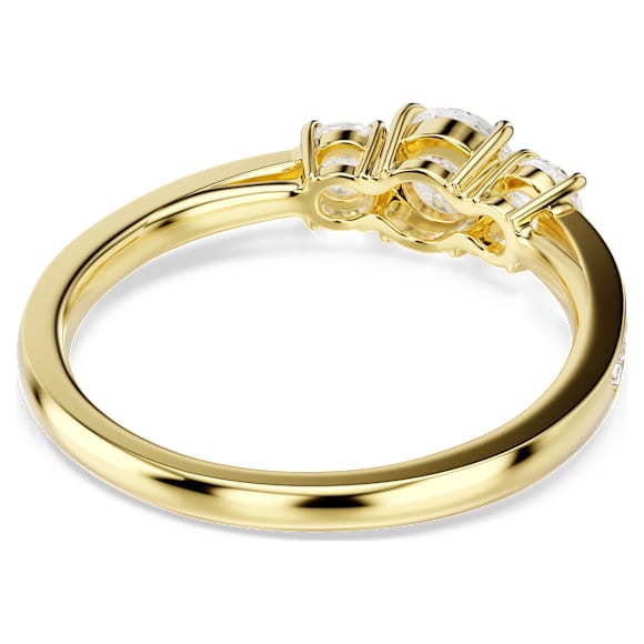 Anello Swarovski Stilla Taglio Round, Bianco, Placcato color oro - Misura 60