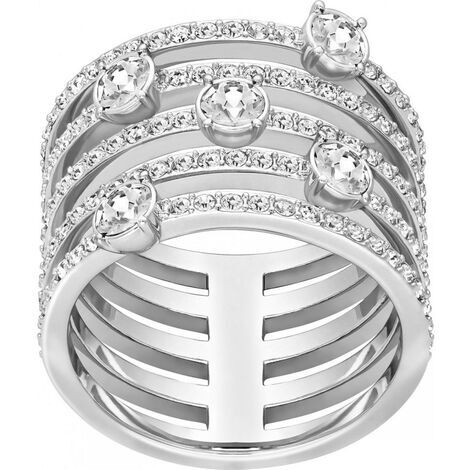 Anello Swarovski Creativity Taglio Round, Bianco, Placcato rodio - Misura 55