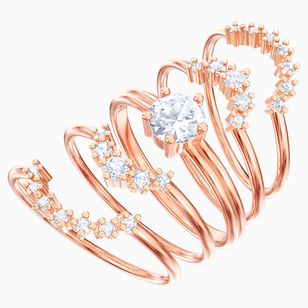 Set 5 Anelli Swarovski Moonsun by Penelope Cruz - Misura 55