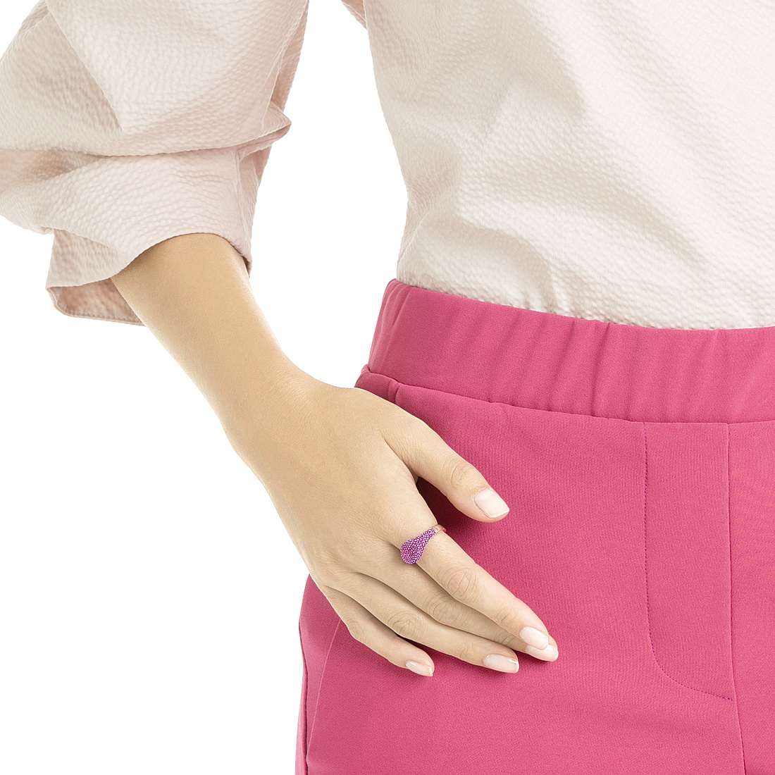 Anello Swarovski Dextera Signet Rosa - Misura 55