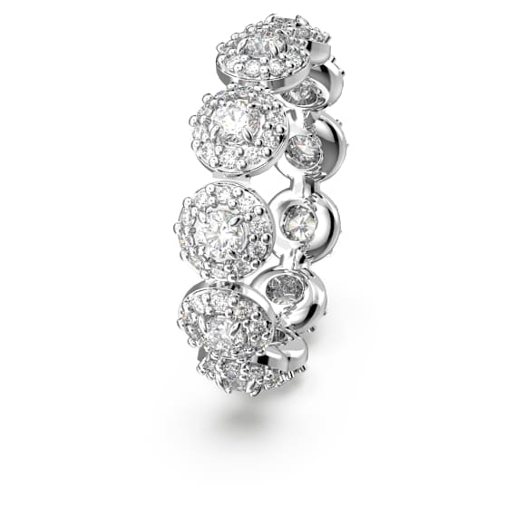 Anello Swarovski Una Angelic Taglio Round, Bianco, Placcato rodio - Misura 50