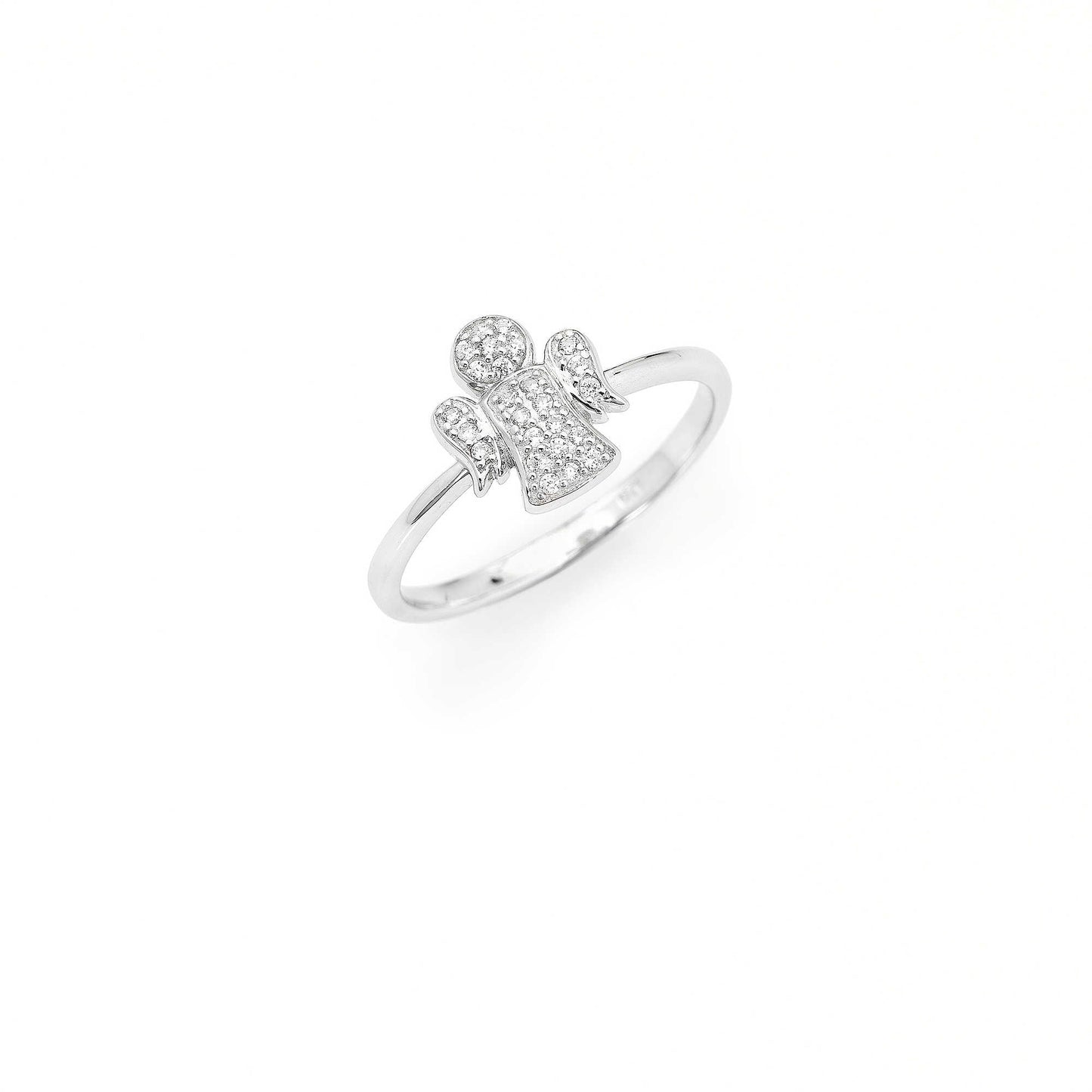 Anello Amen Angeli Argento e Zirconi - Misura 12