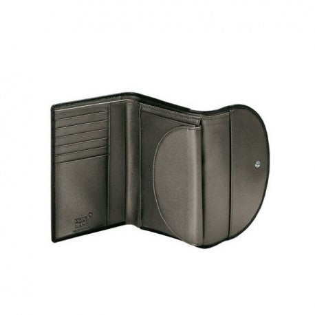 Portafogli Montblanc La Vie De Boheme Portafoglio Donna 6 Scomparti con Portamonete Nero Antracite Metallizzato