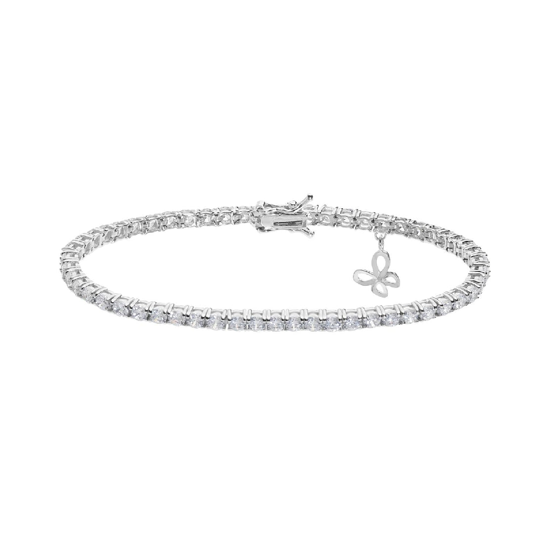 Bracciale Tennis Comete Farfalle Argento Zirconi