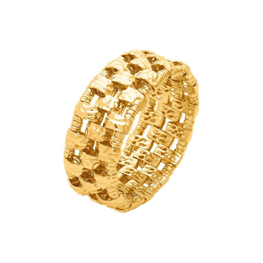 Bracciale a Maglia Elastica Giovanni Raspini Nomad Lola Bronzo Bagno D'Oro 18 Kt