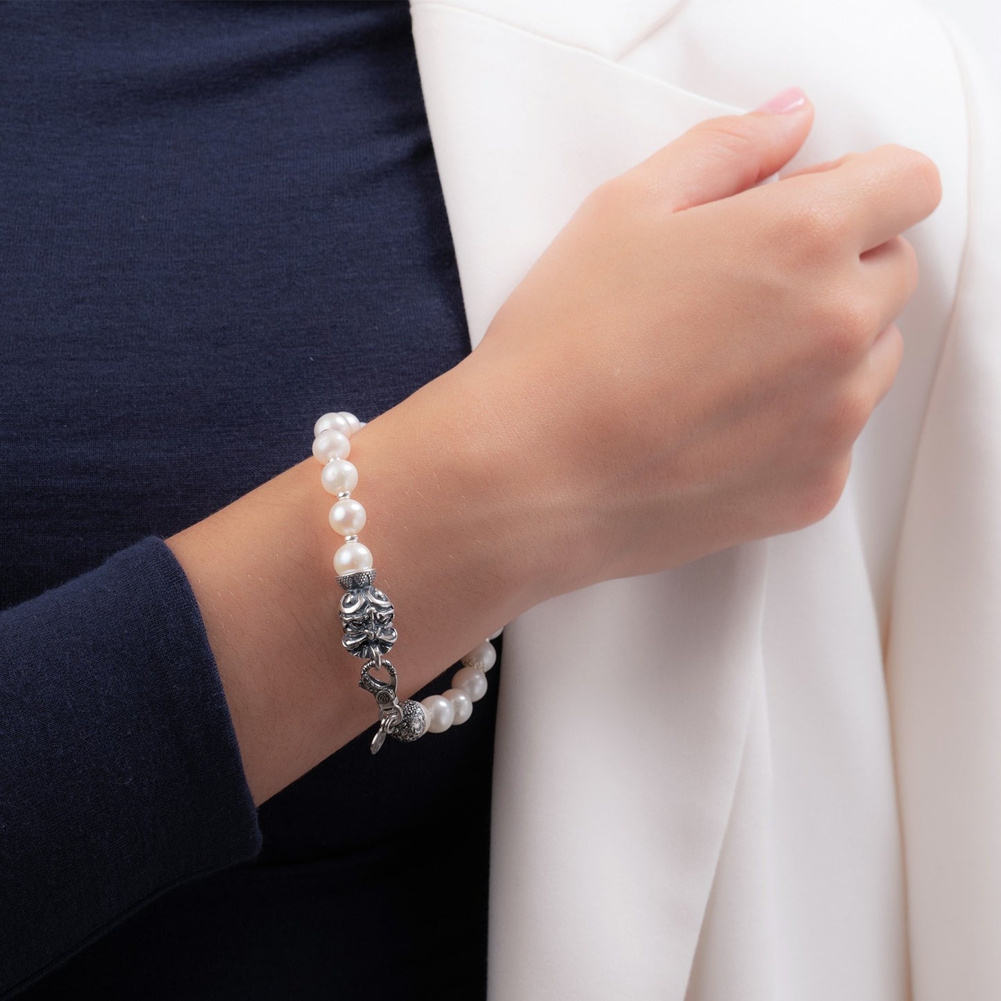 Bracciale Gerardo Sacco Perle Maschera Apotropaica