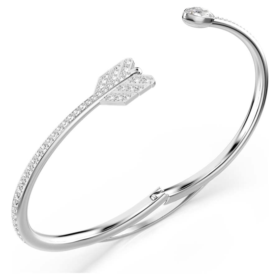 Bracciale Rigido Swarovski Idyllia Taglio misto, Freccia, Bianco, Placcato rodio - Misura S