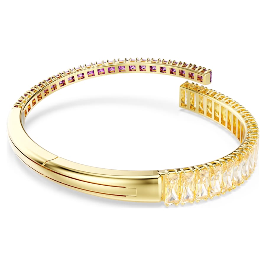 Bracciale Rigido Swarovski Matrix Taglio misto, Multicolore, Placcato color oro - Misura L