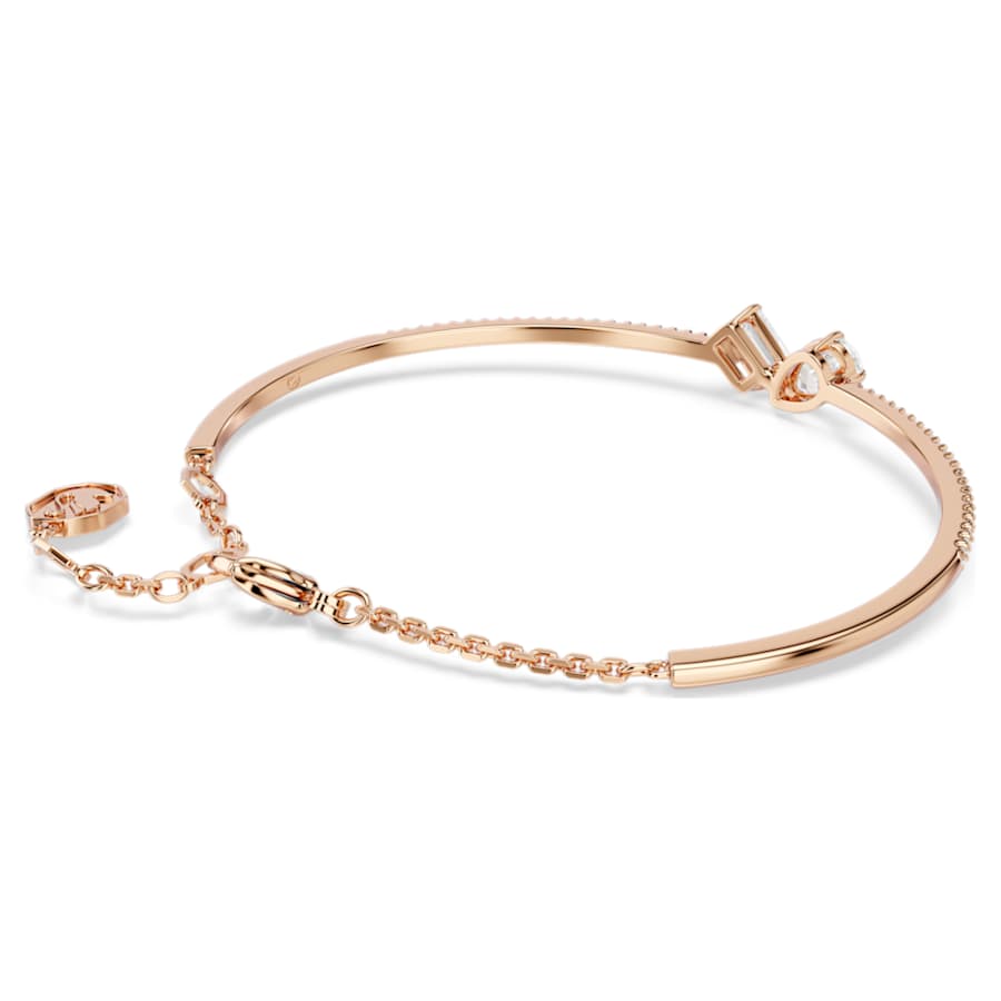 Bracciale Rigido Swarovski Mesmera Soft Moi Et Toi Taglio misto, Bianco, Placcato color oro rosa - Misura M