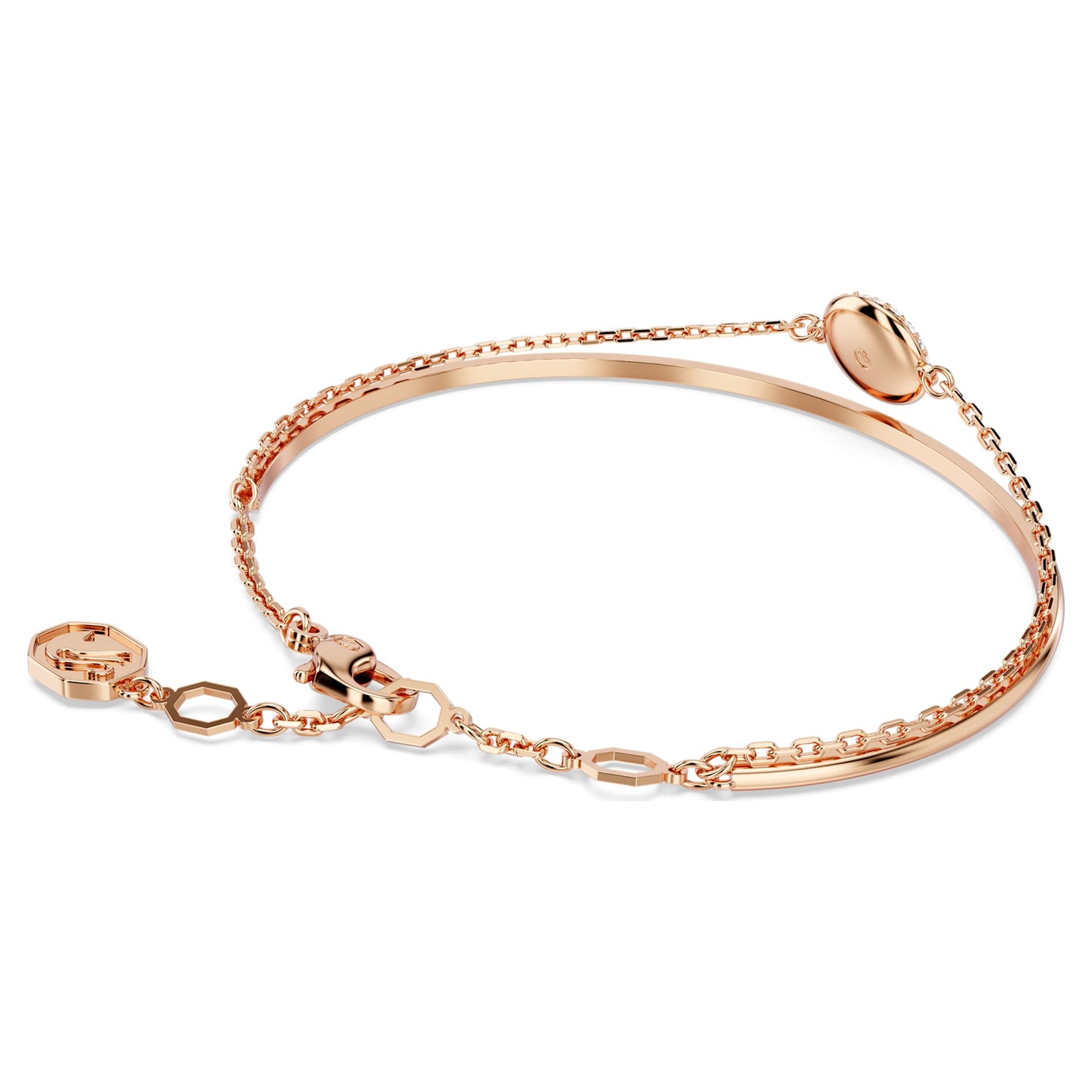 Bracciale rigido Swarovski Sublima Bianco, Placcato color oro rosa