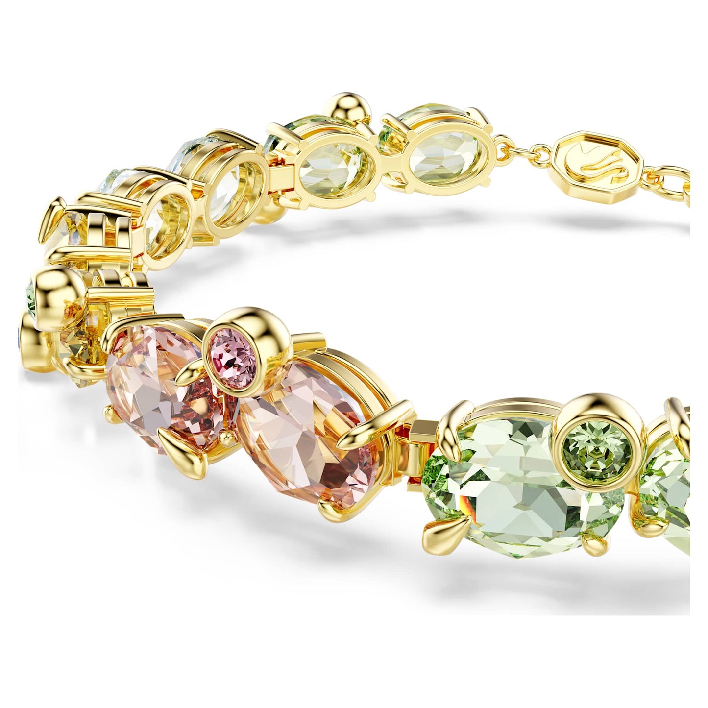 Bracciale Tennis Swarovski Gema Taglio misto, Multicolore, Placcato color oro