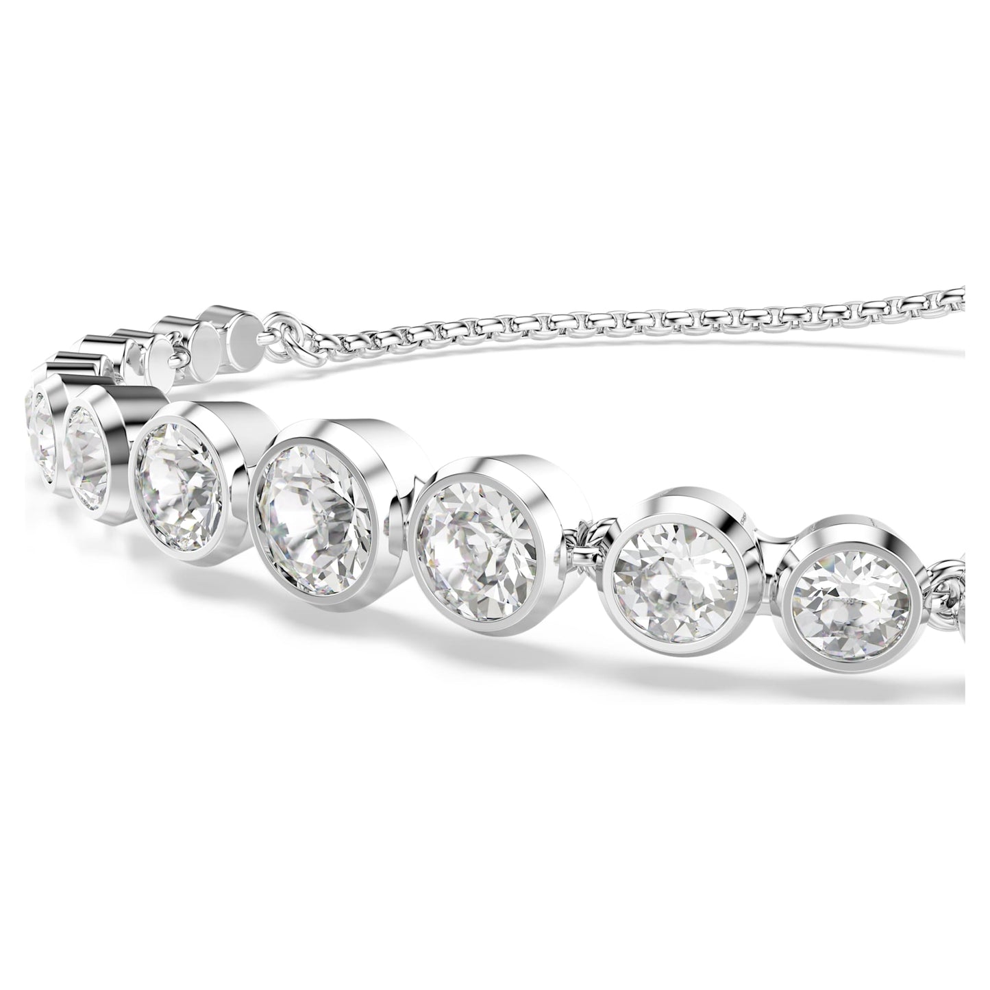 Bracciale Tennis Swarovski Imber Tagli arrotondati misti, Bianco, Placcato rodio