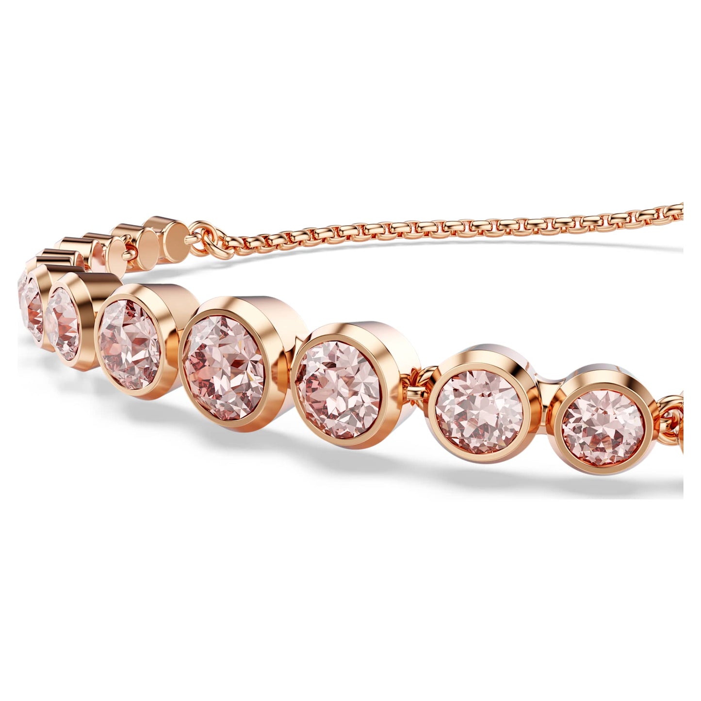 Bracciale Tennis Swarovski Imber Tagli arrotondati misti, Rosa, Placcato color oro rosa