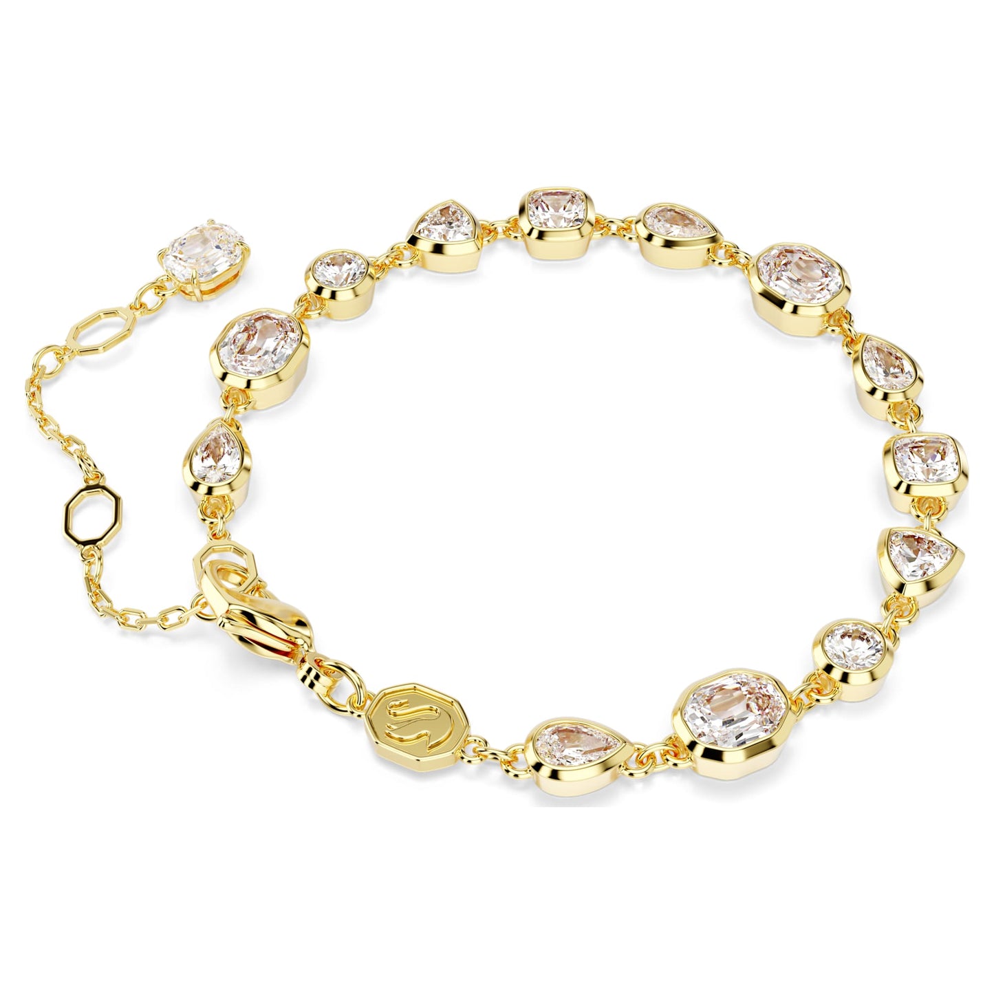 Bracciale Tennis Swarovski Imber Taglio misto, Bianco, Placcato color oro