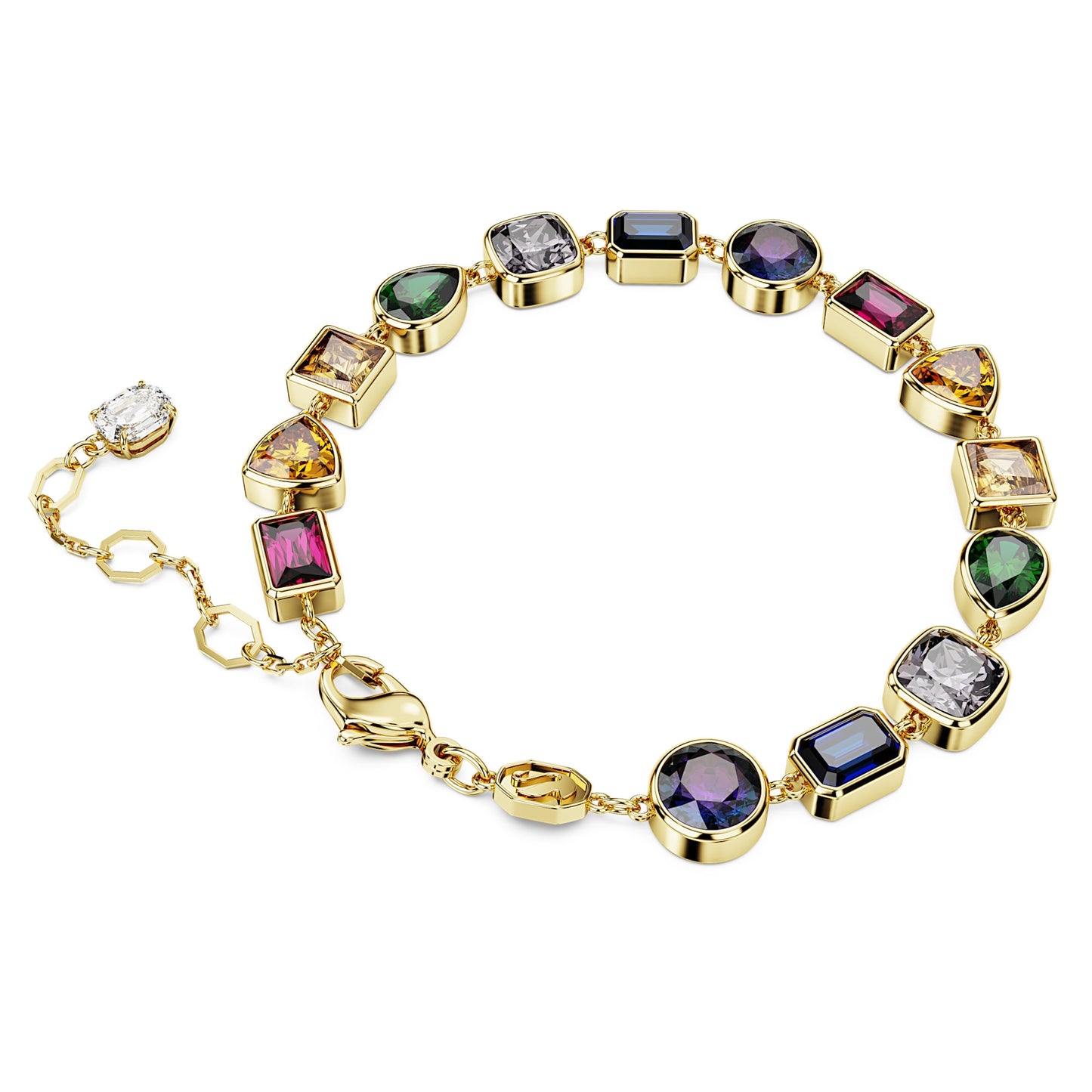 Bracciale Tennis Swarovski Imber Taglio misto, Multicolore, Placcato color oro