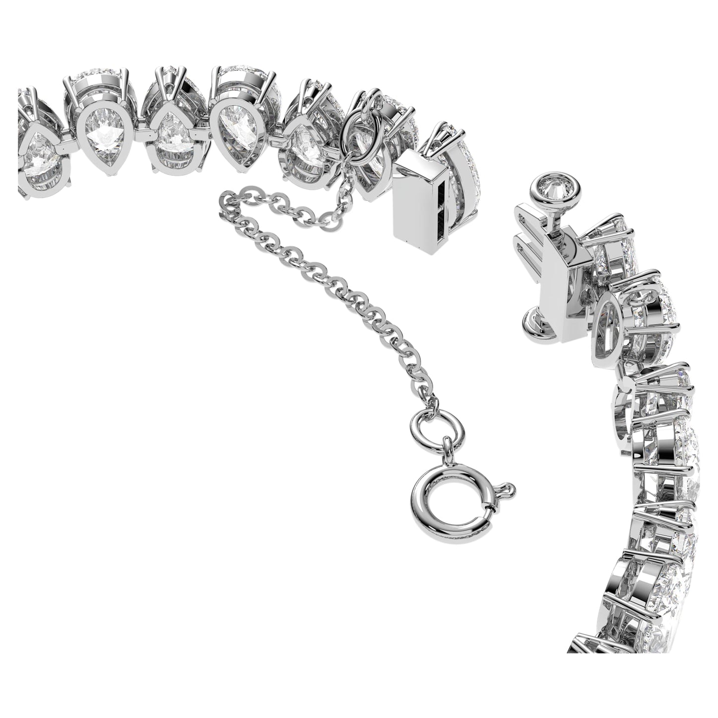 Bracciale Tennis Swarovski Matrix Taglio Pear, Bianco, Placcato rodio
