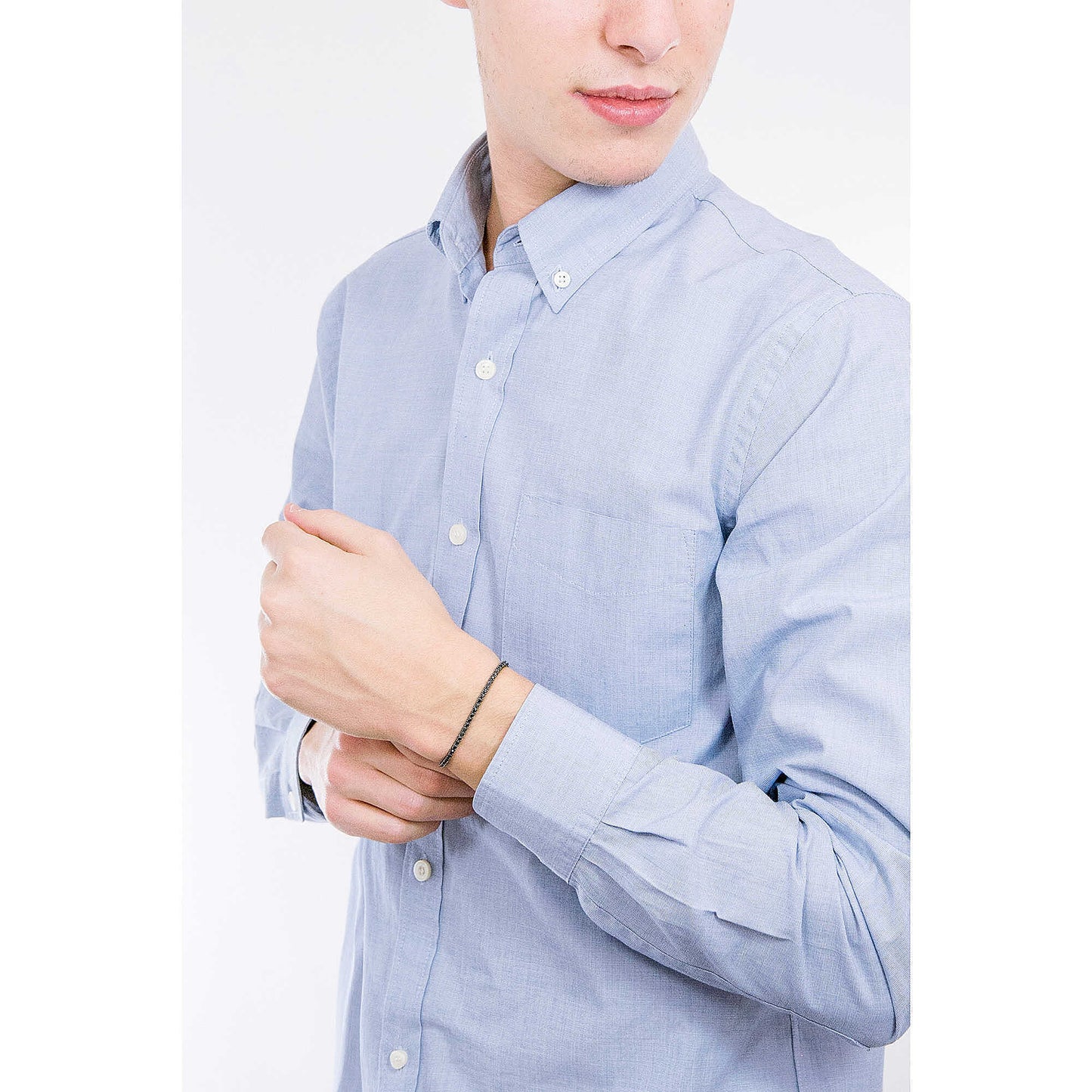 Bracciale Tennis Comete Argento Brunito Zirconi Neri - Misura 19 cm