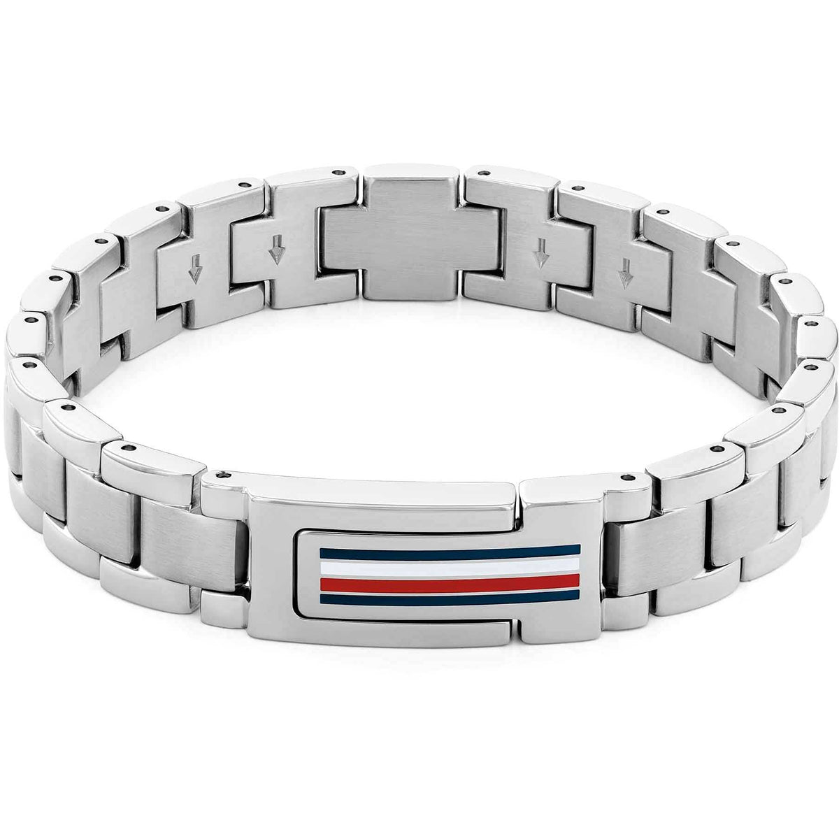 Bracciale Uomo Tommy Hilfiger Mason Acciaio Lucido/Satinato Smalto Bianco/Rosso/Blu
