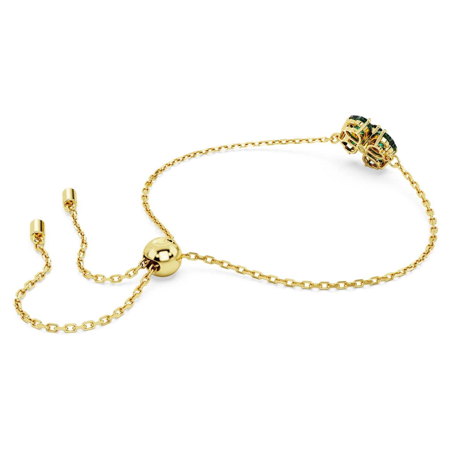 Bracciale Swarovski Idyllia Taglio misto, Quadrifoglio, Verde, Placcato color oro