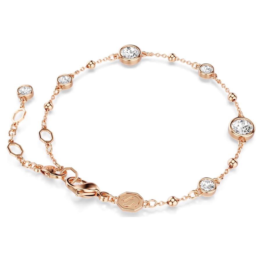 Bracciale Swarovski Imber Taglio Round, Bianco, Placcato color oro rosa - Misura M