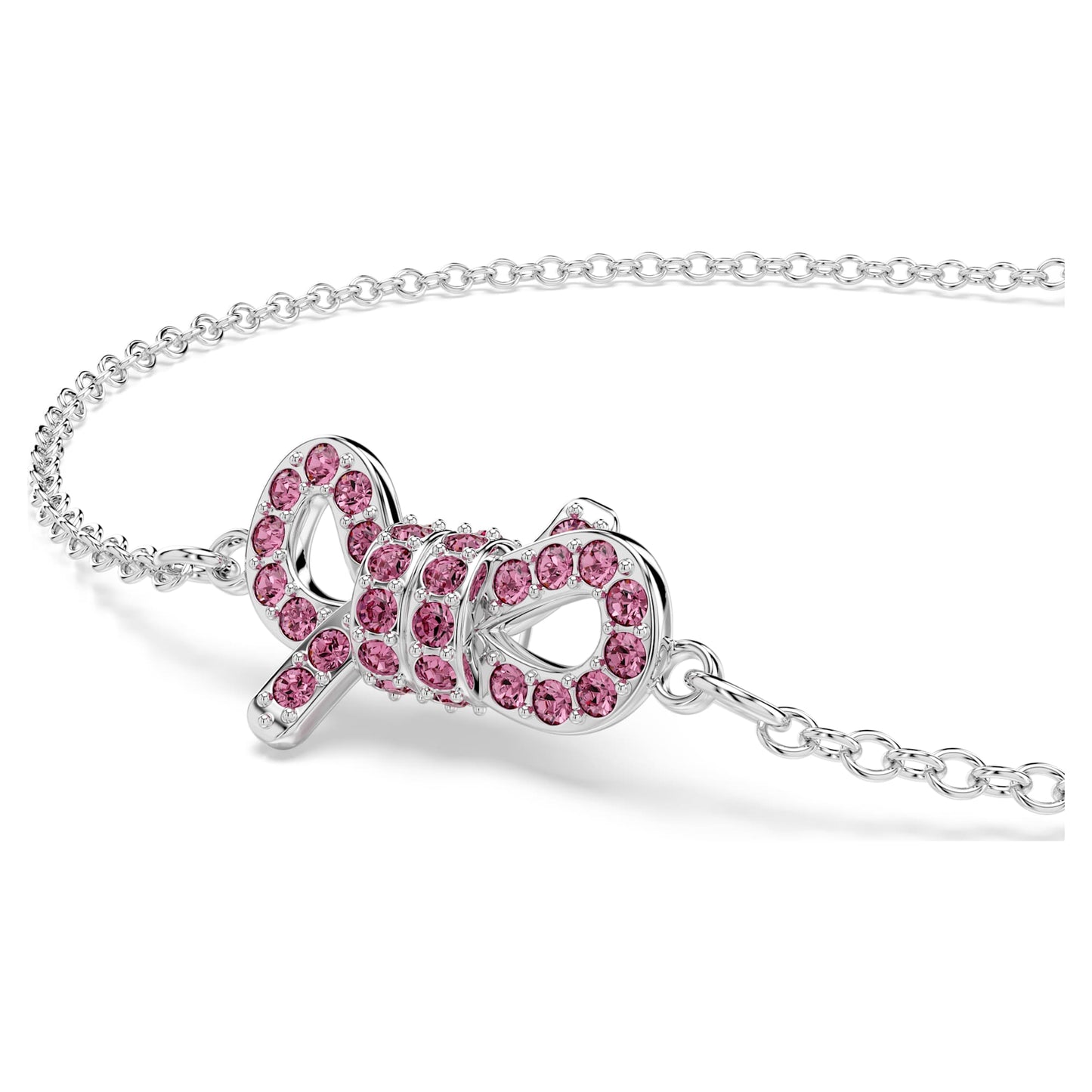 Bracciale Swarovski Lifelong Bow Fiocco, Rosa, Placcato rodio
