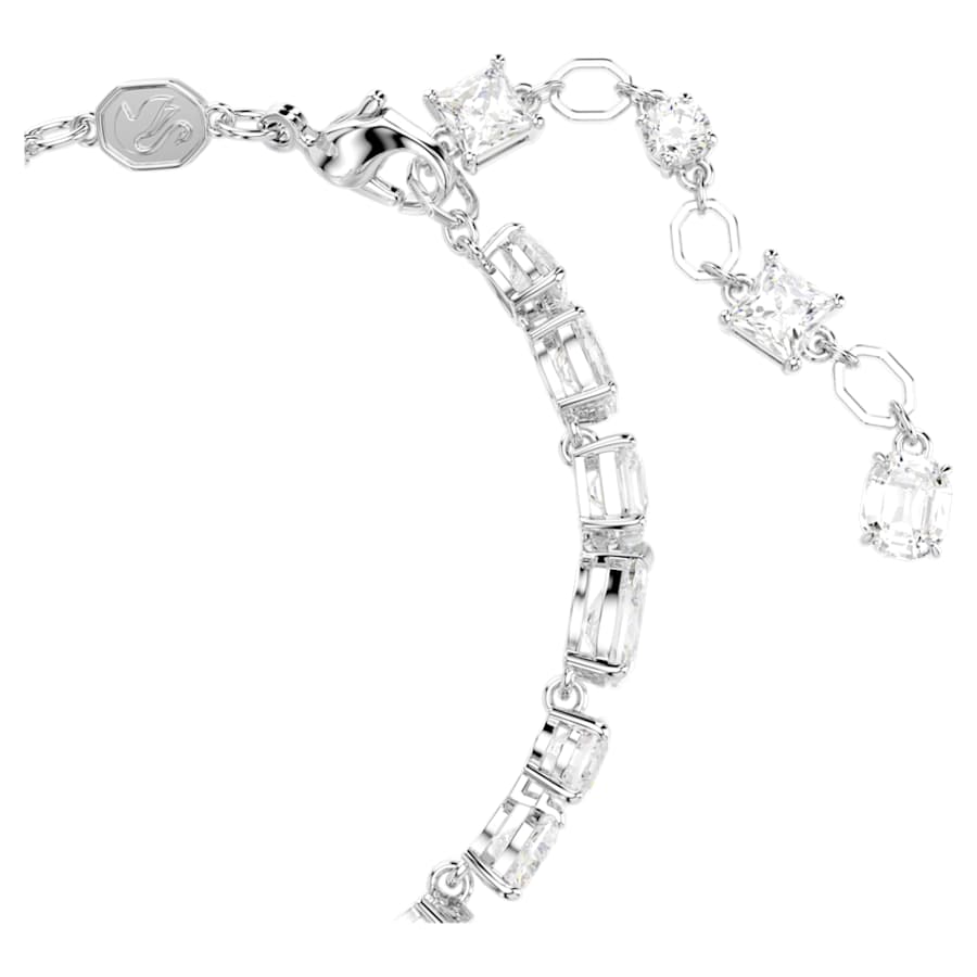Bracciale Swarovski Mesmera Taglio misto, Bianco, Placcato rodio