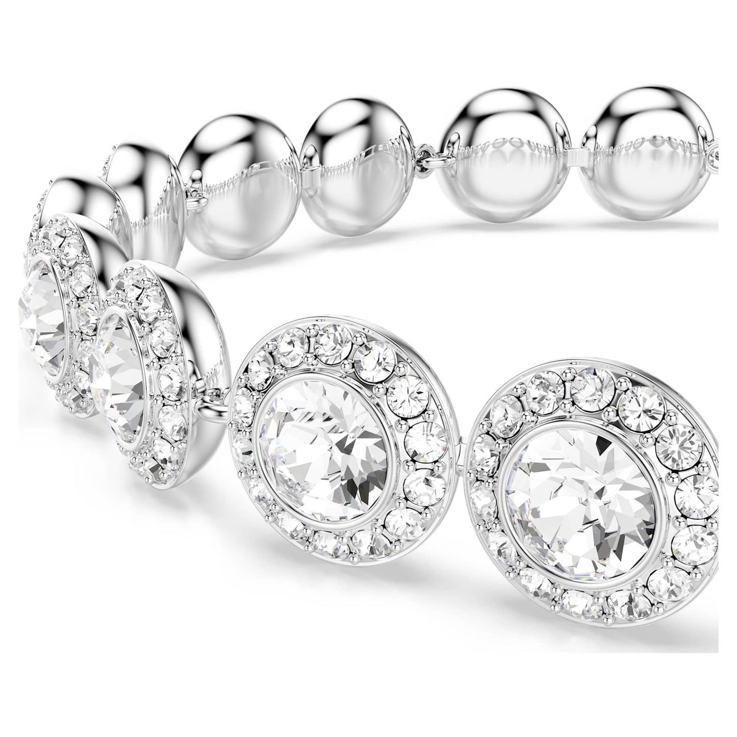 Bracciale Tennis Swarovski Una Angelic Taglio Round, Bianco, Placcato rodio