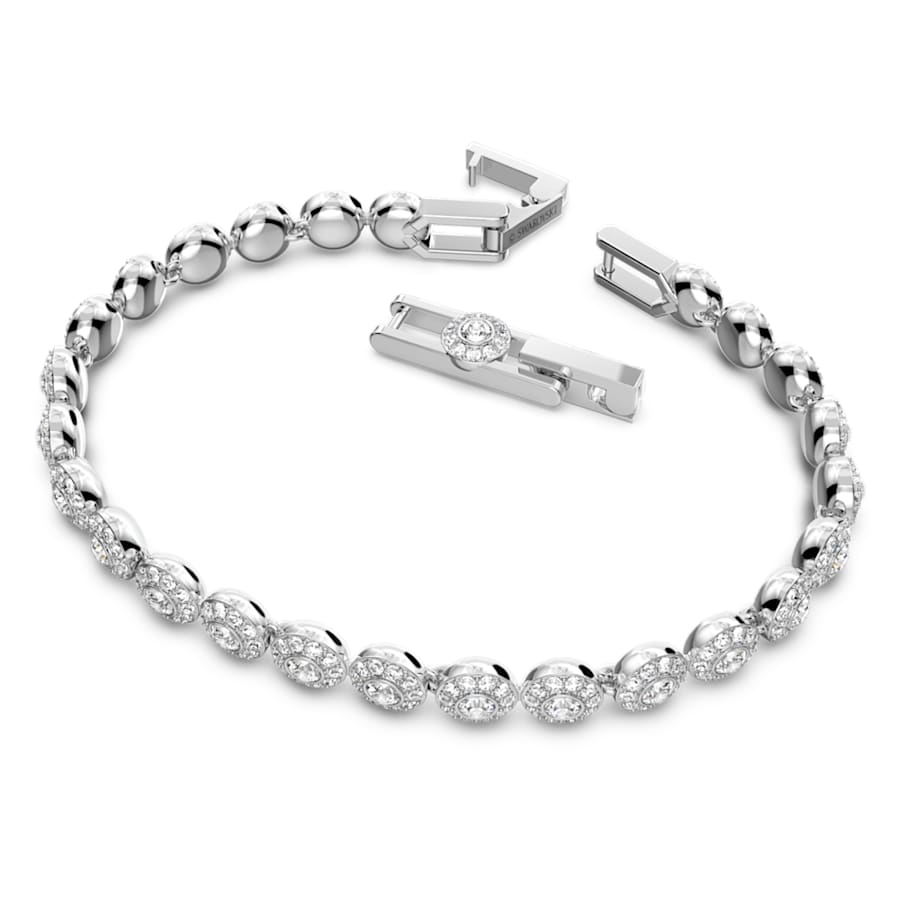 Bracciale Swarovski Una Angelic Taglio Round, Piccolo, Bianco, Placcato rodio