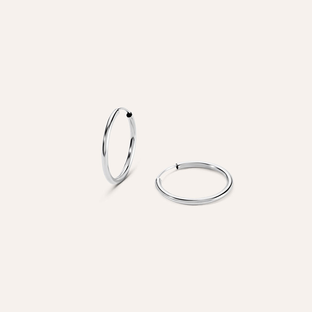 Orecchini a Cerchio Stroili Toujour Oro Bianco 9 Kt