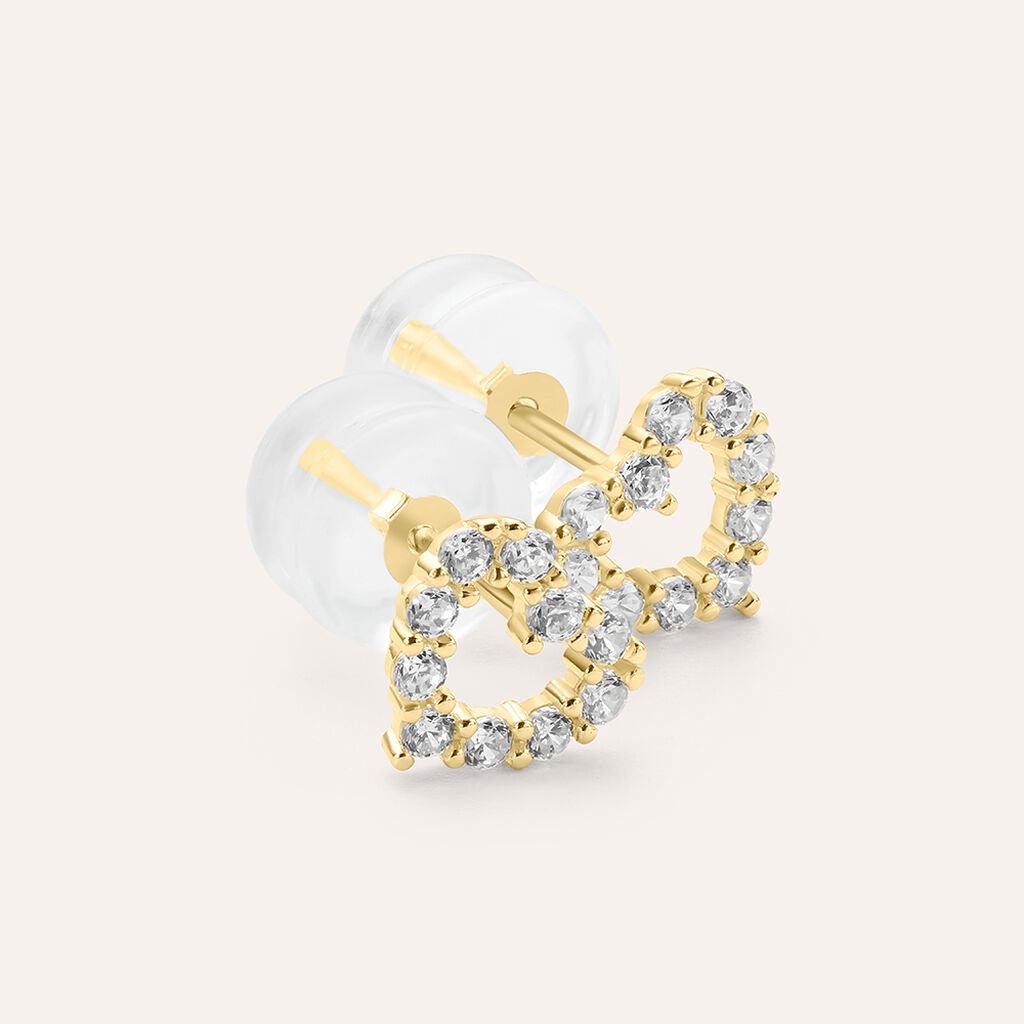 Orecchini a Lobo Stroili Bon Ton Cuore Cubic Zirconia Oro