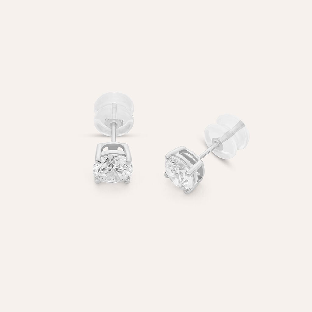 Orecchini a Lobo Stroili Claire Punto Luce Oro Bianco 9 Kt Cubic Zirconia