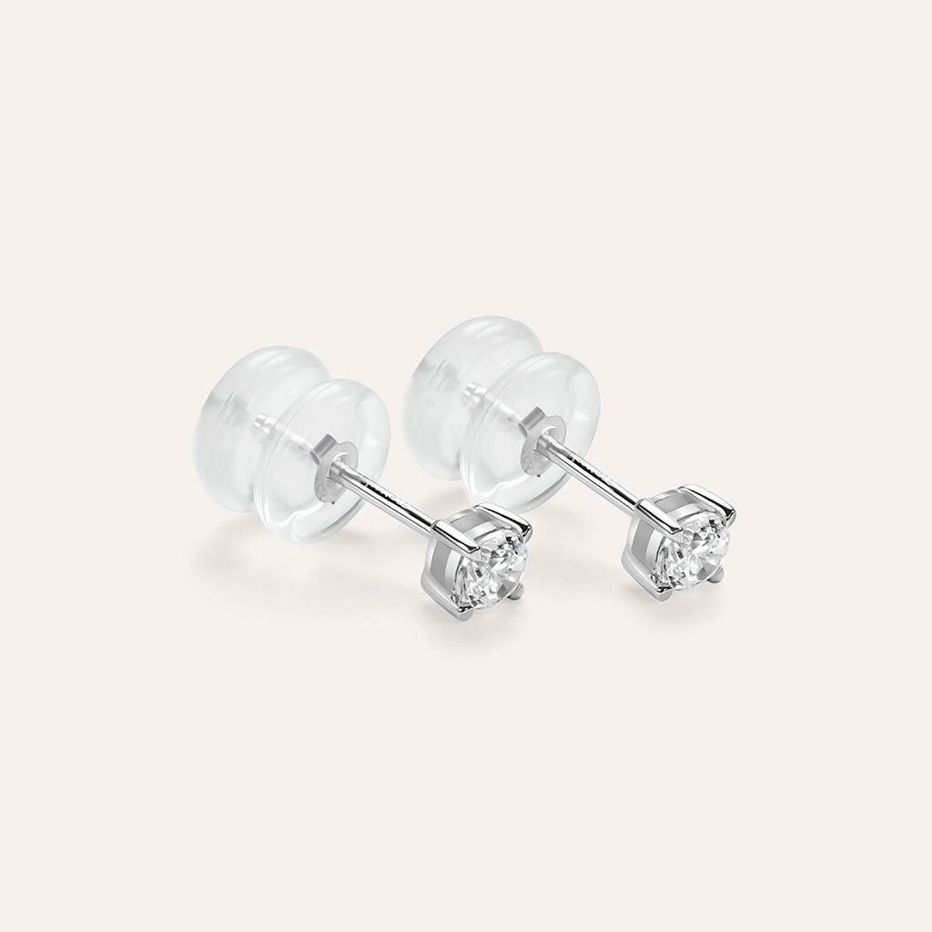 Orecchini a Lobo Stroili Claire Punto Luce Oro Bianco 9 Kt Cubic Zirconia