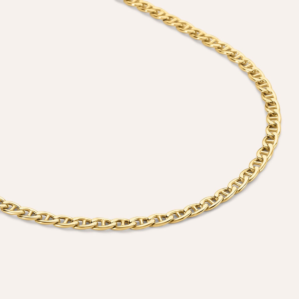 Bracciale Uomo Stroili L'homme Or Catena Oro Giallo 9 Kt Maglia Traversino