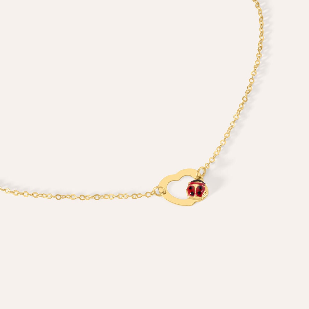 Bracciale Bimba Stroili Mon Petit Cuore Traforato Coccinella Smalto Rosso